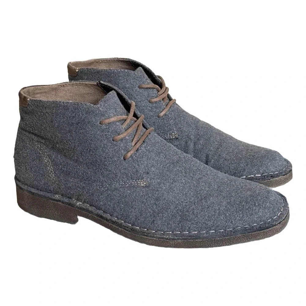 J. Murphy Johnston & Murphy Men Grey Wool Chukka Boots Size 9.5 M Preppy Neutral